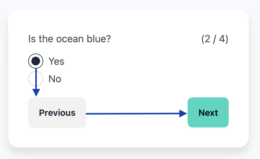 Form with buttons displayed with the flex-direction: row property